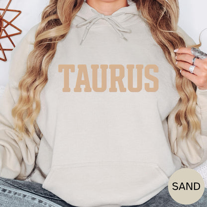 TAURUS Zodiac Puff Print HOODIE Birthday Horoscope