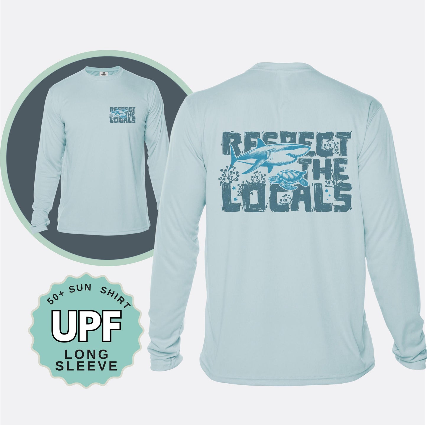 Respect the Locals Ocean Beach Sun Shirt UPF 50: Coastal Long Sleeve UV Protection