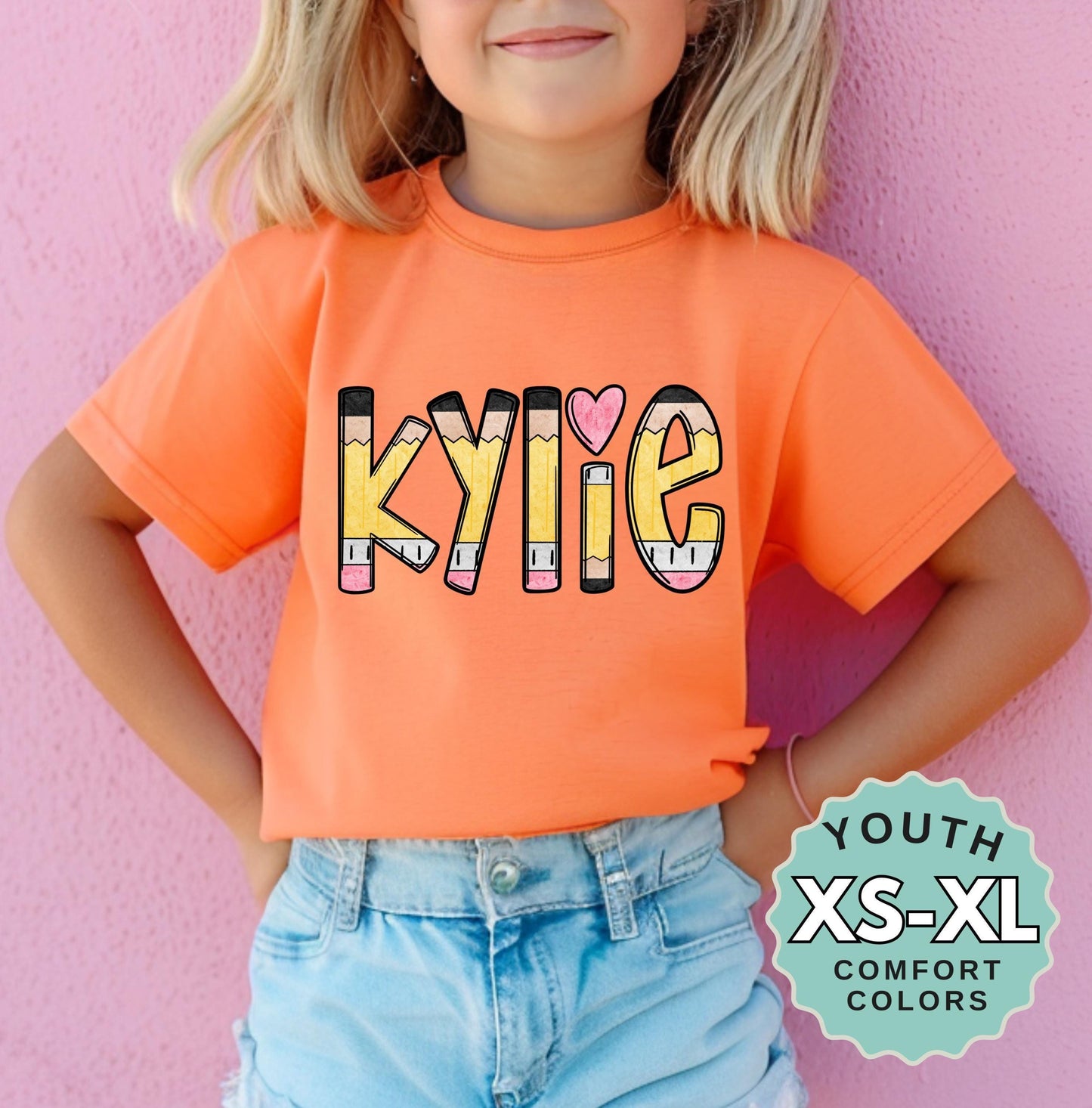 Personalized Pencil Name Shirt: Custom Back to School Tee