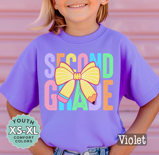 Second Grade Girl Shirt: Back To School Outfit, 100% Cotton Tee