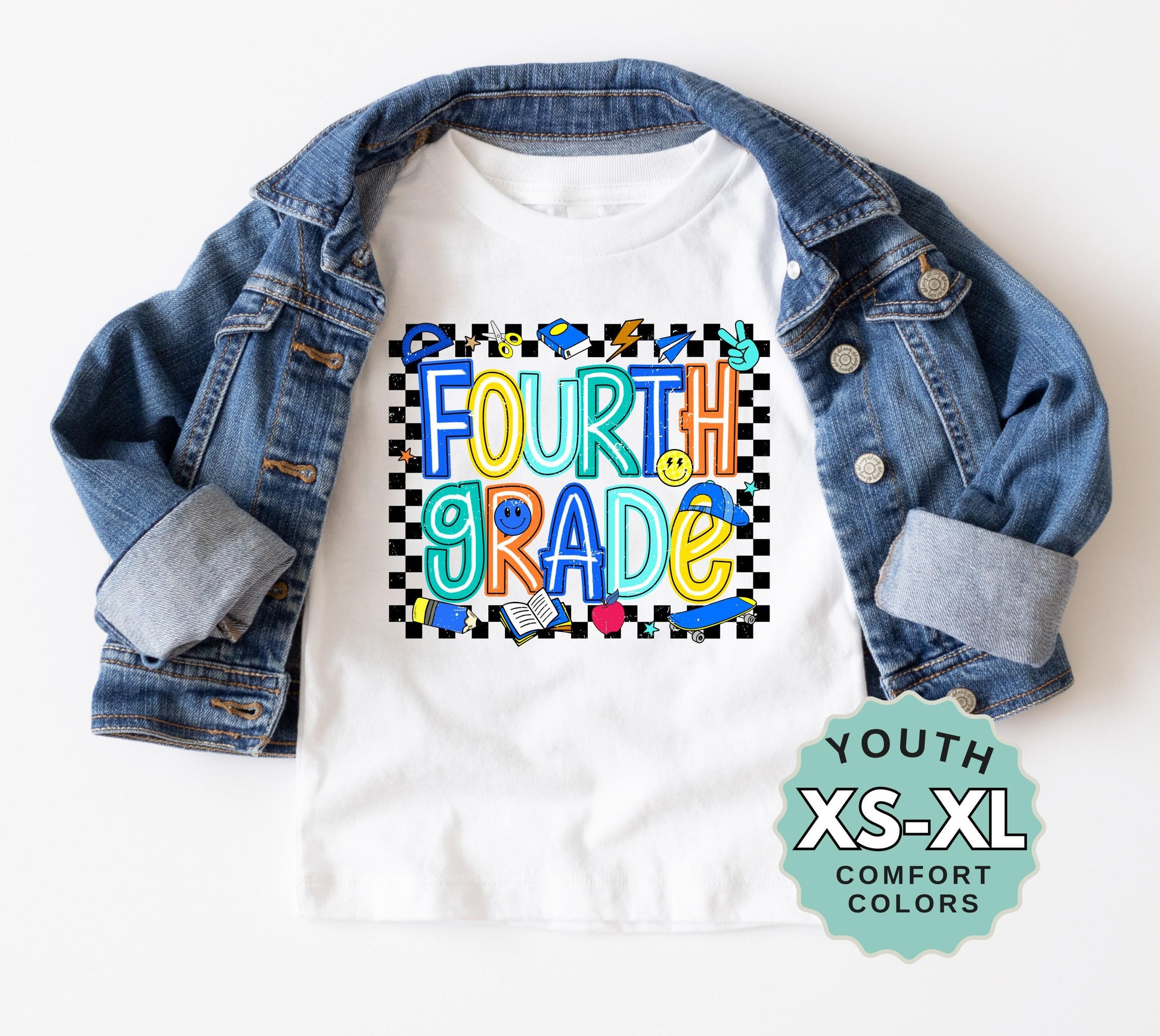 Fourth Grade Boys Back to School Shirt: Comfort Colors Cotton Tee