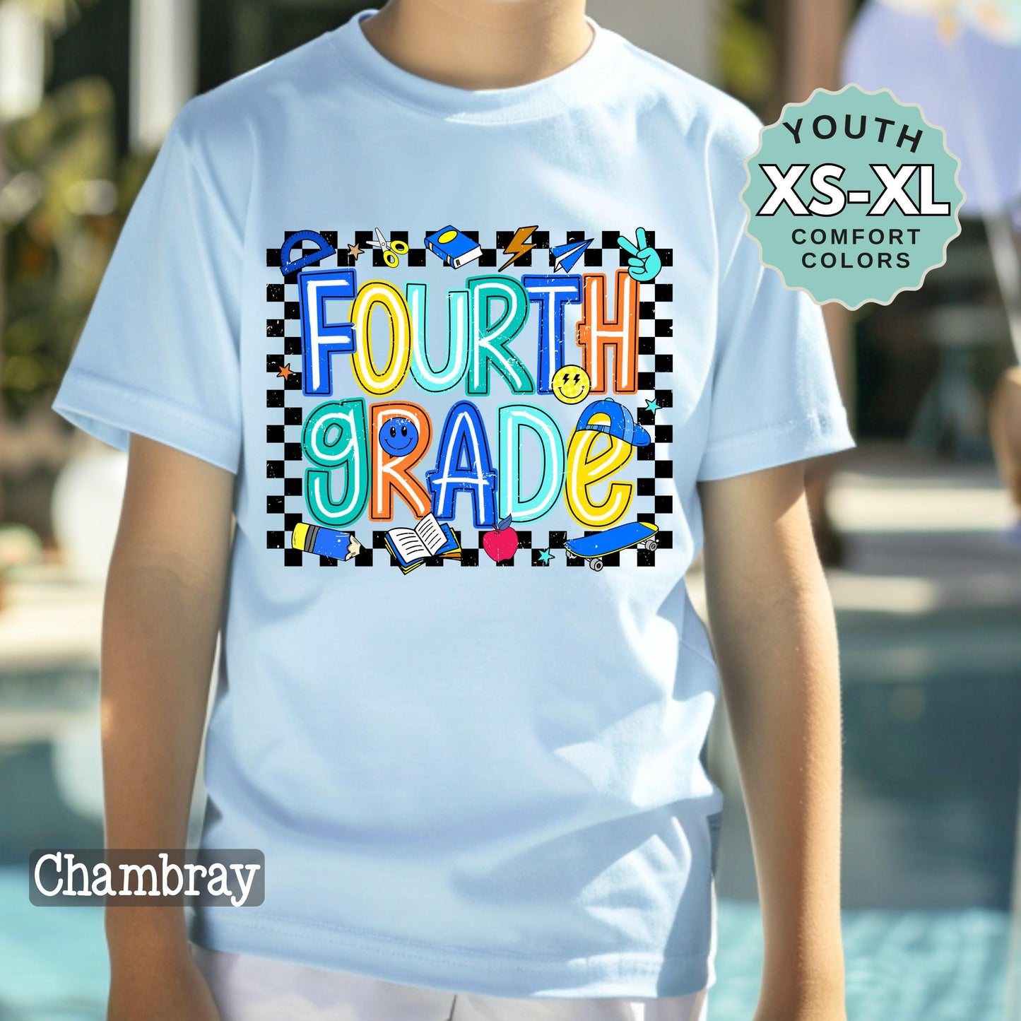 Fourth Grade Boys Back to School Shirt: Comfort Colors Cotton Tee