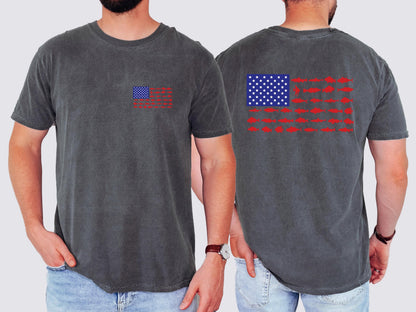 USA fishing flag shirt mens patriotic fishing shirt american flag fishing shirt lake life shirt fisherman gift