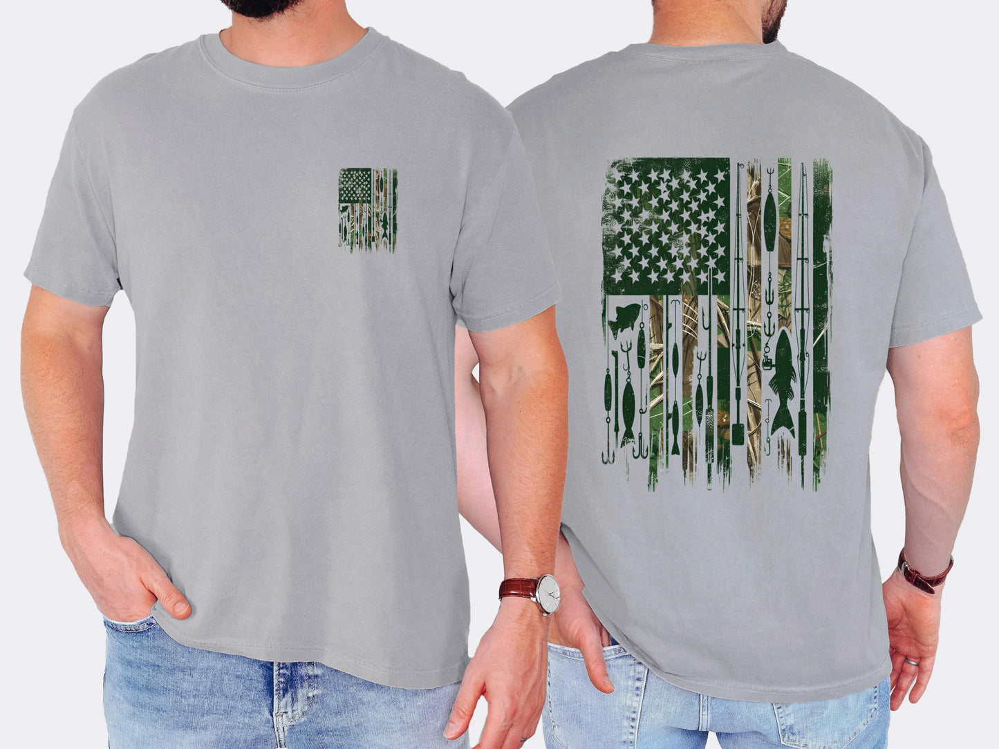 mens fishing shirt american flag fishing shirt patriotic fishing shirt lake life shirt fisherman gift USA fishing flag shirt