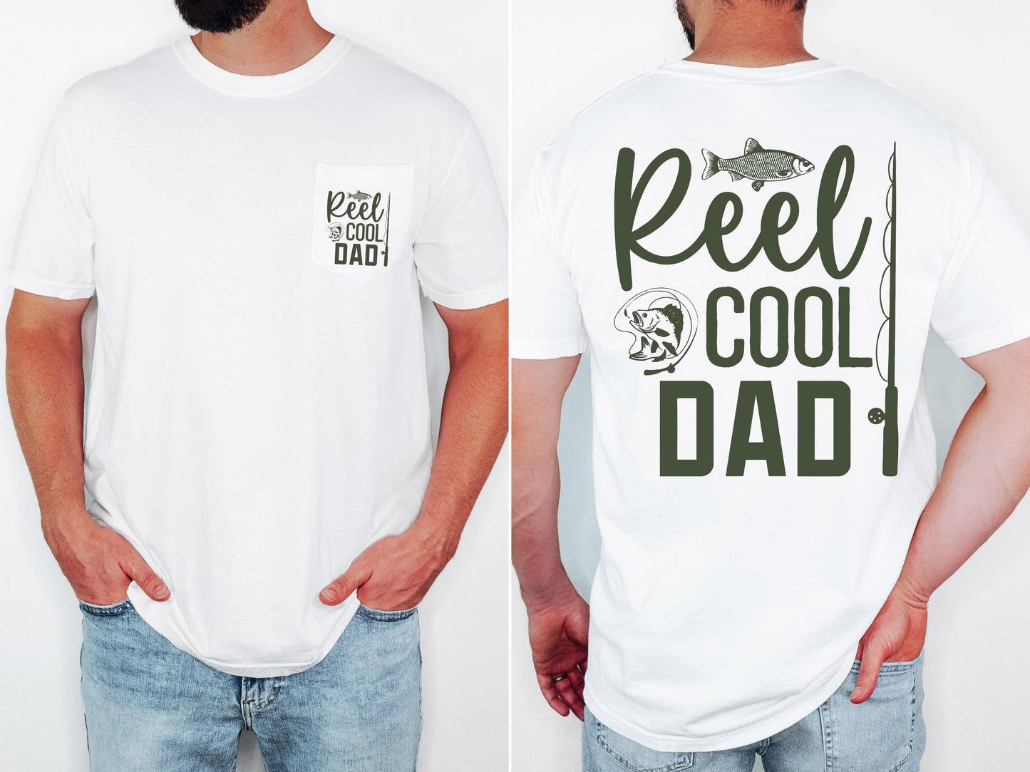 reel cool dad comfort colors pocket tee fishing tshirt funny dad shirt fathers day gift lake day top boat trip fisherman tee outdoor life