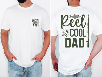 reel cool dad comfort colors pocket tee fishing tshirt funny dad shirt fathers day gift lake day top boat trip fisherman tee outdoor life