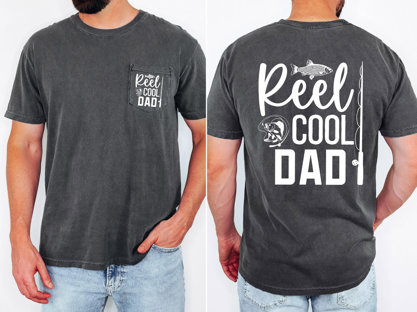 reel cool dad comfort colors pocket tee fishing tshirt funny dad shirt fathers day gift lake day top boat trip fisherman tee outdoor life