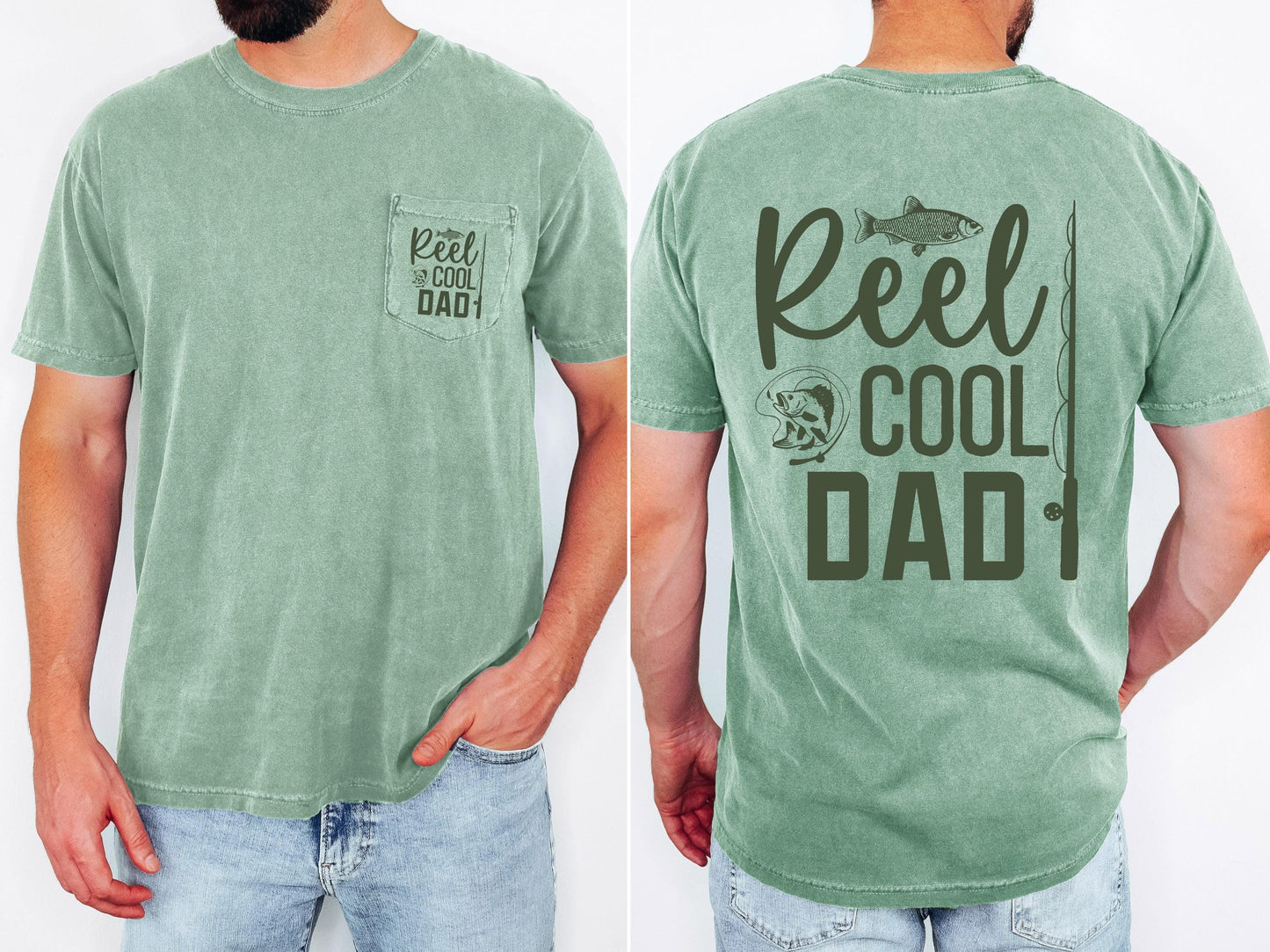 reel cool dad comfort colors pocket tee fishing tshirt funny dad shirt fathers day gift lake day top boat trip fisherman tee outdoor life