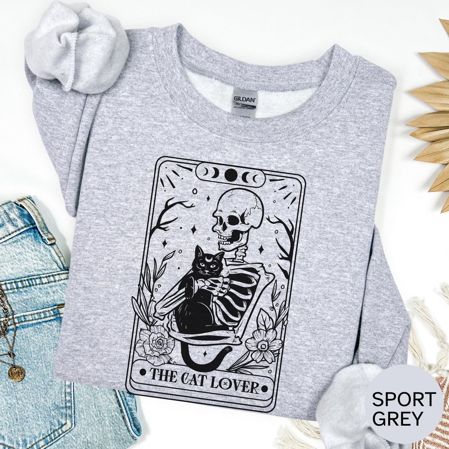 The Cat Lover Skeleton Tarot Card Shirt Graphic Shirt Funny Shirts Vintage Funny TShirts Unisex Shirt Nostalgia Shirt