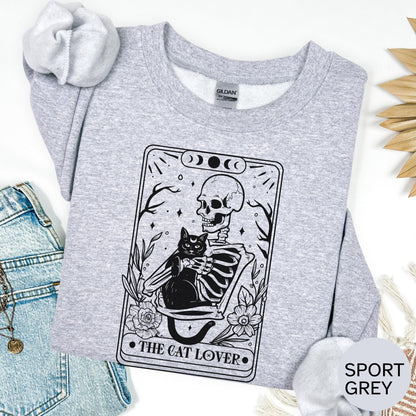 The Cat Lover Skeleton Tarot Card Shirt Graphic Shirt Funny Shirts Vintage Funny TShirts Unisex Shirt Nostalgia Shirt