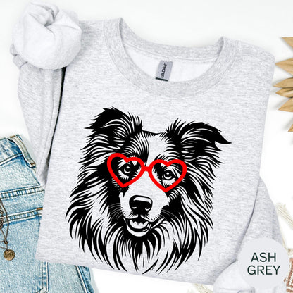 Valentine Dog Heart Glasses You Choose Graphic T-shirt or Sweatshirt