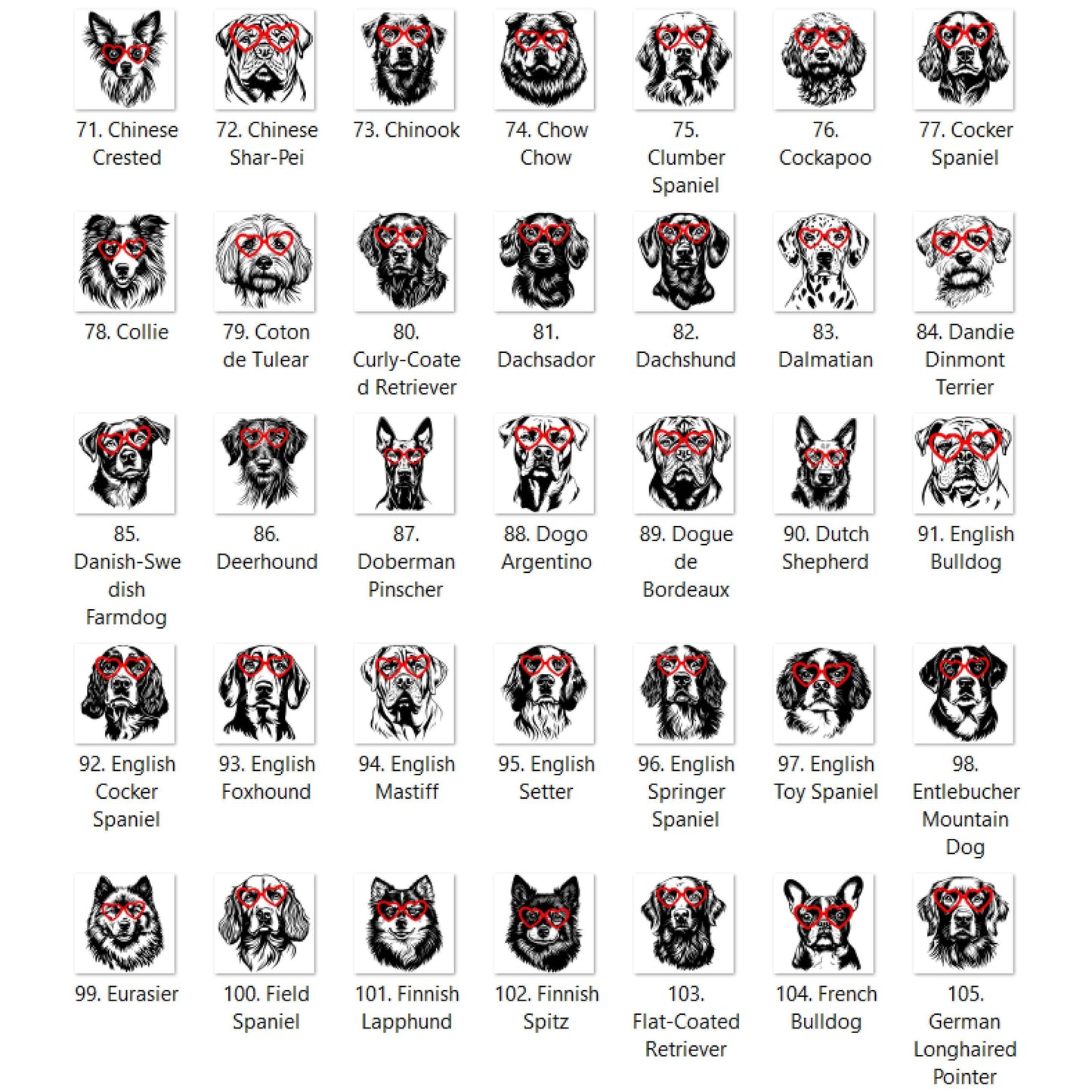 Valentine Dog Heart Glasses You Choose Graphic T-shirt or Sweatshirt