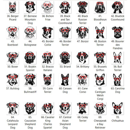 Valentine Dog Heart Glasses You Choose Graphic T-shirt or Sweatshirt