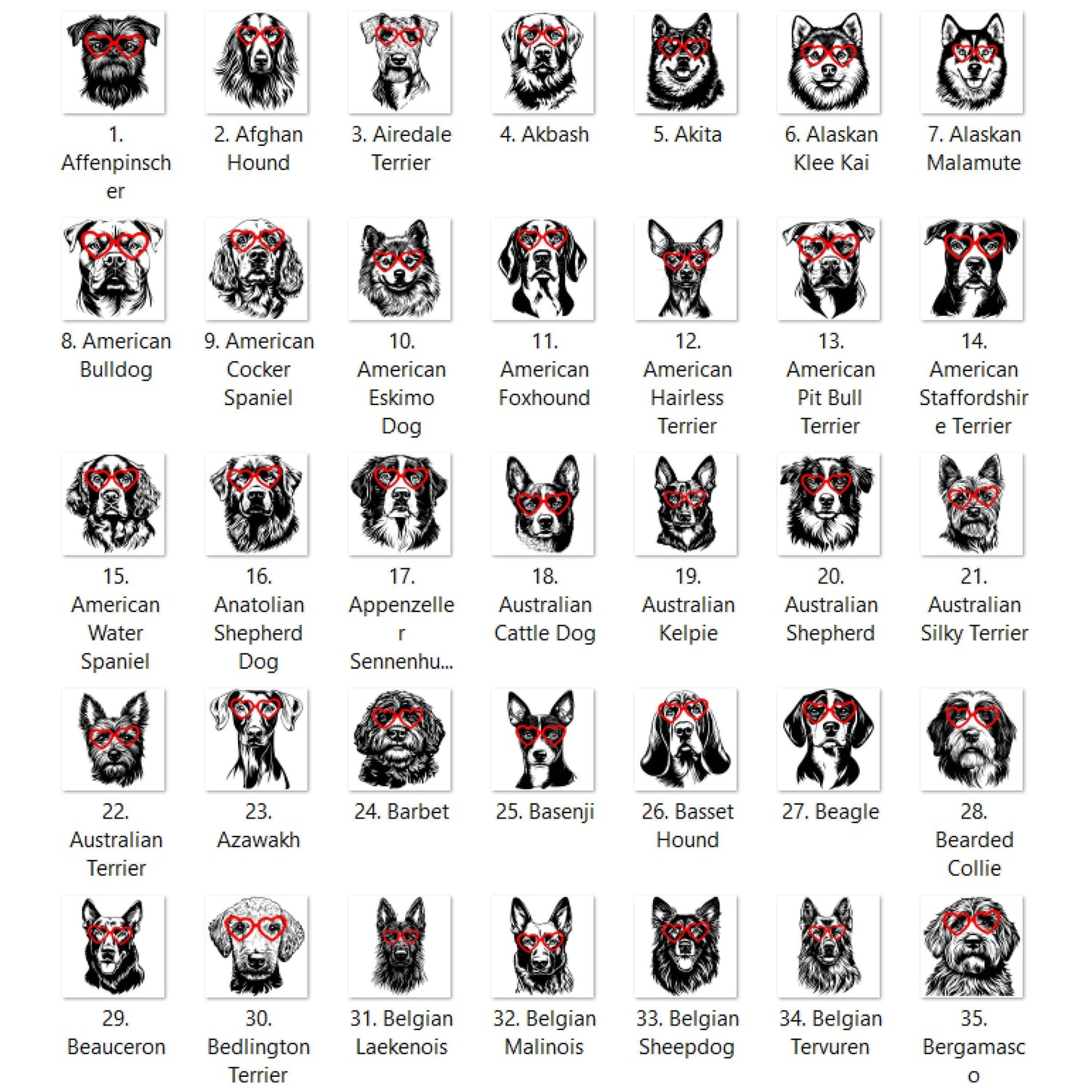 Valentine Dog Heart Glasses You Choose Graphic T-shirt or Sweatshirt