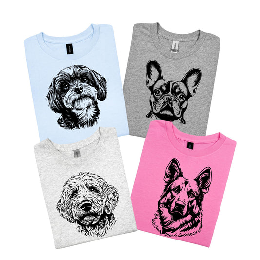 Dog Outline You Choose E-P Graphic T-shirt or Sweatshirt