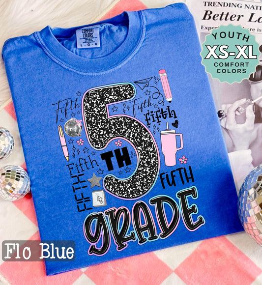 Fifth grade shirt for girl back to school youth tee 5th grade first day outfit cute school photo shirt girls school top meet the teacher tee