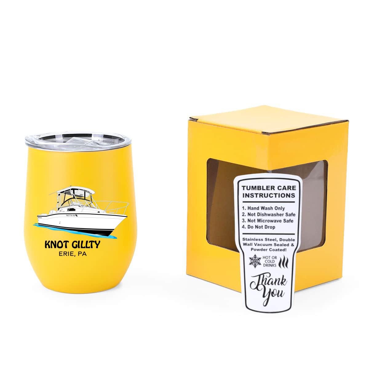 12 oz insulated wine tumbler custom logo stainless steel drinkware gift with lid personalized cup