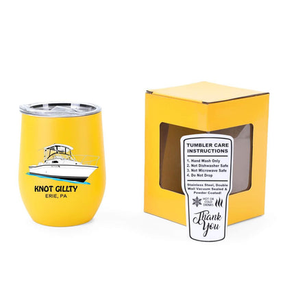12 oz insulated wine tumbler custom logo stainless steel drinkware gift with lid personalized cup