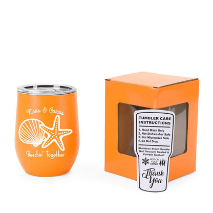 12 oz insulated wine tumbler custom logo vacation cup stainless steel travel drinkware gift with lid