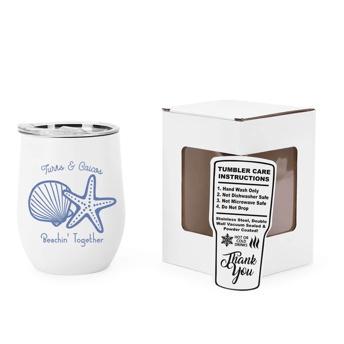 12 oz insulated wine tumbler custom logo vacation cup stainless steel travel drinkware gift with lid