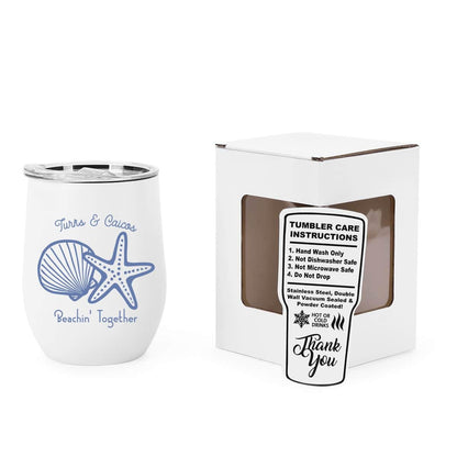 12 oz insulated wine tumbler custom logo vacation cup stainless steel travel drinkware gift with lid