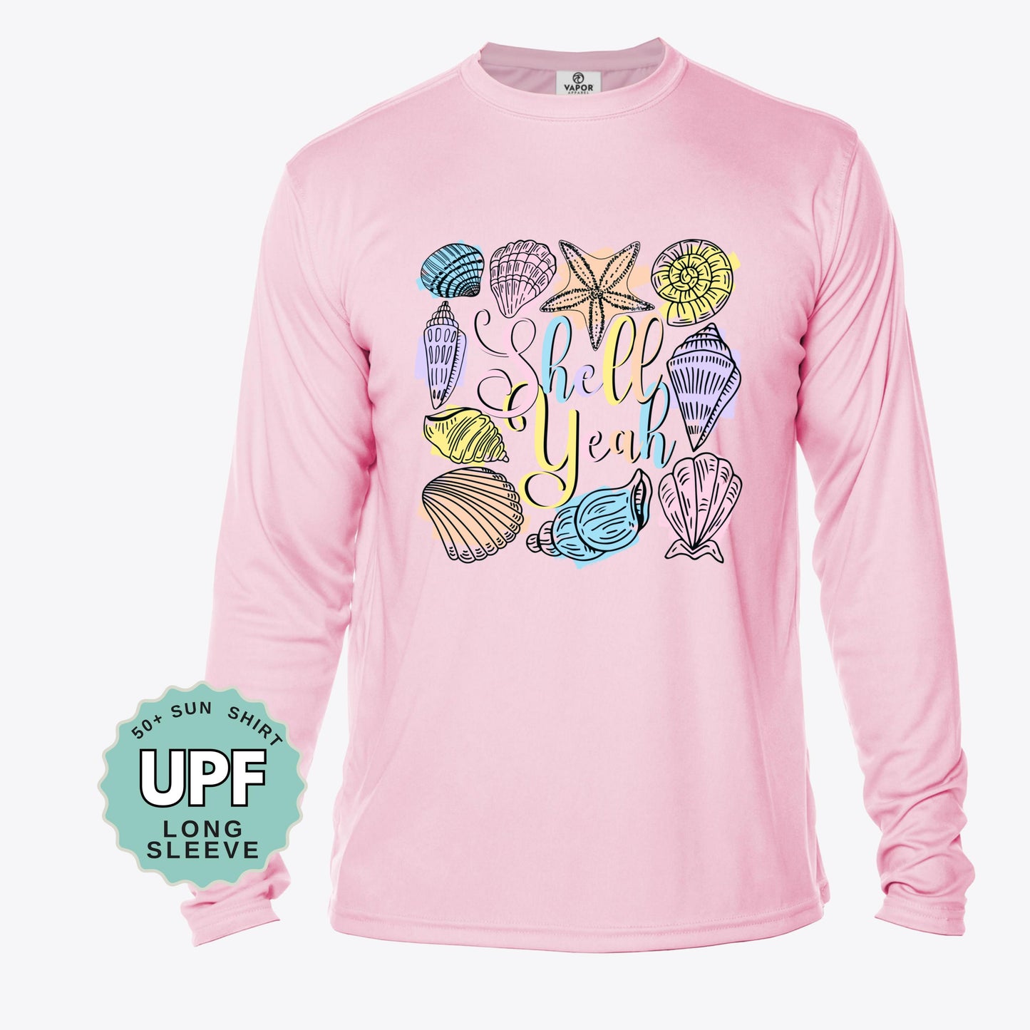 Shell Yeah Shelling Sun Shirt UPF 50, Sea Shell Collector Sun Shirt, Coastal Long Sleeve UV Protection
