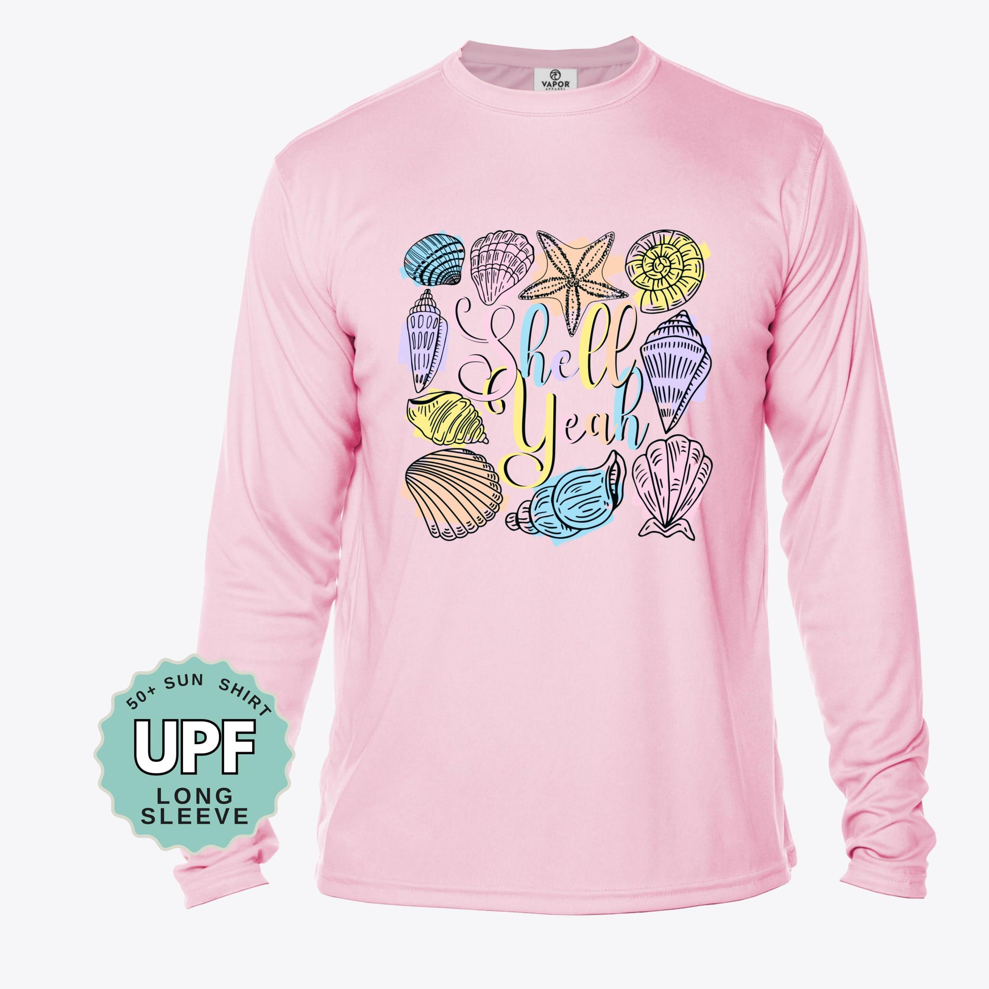 Shell Yeah Shelling Sun Shirt UPF 50, Sea Shell Collector Sun Shirt, Coastal Long Sleeve UV Protection