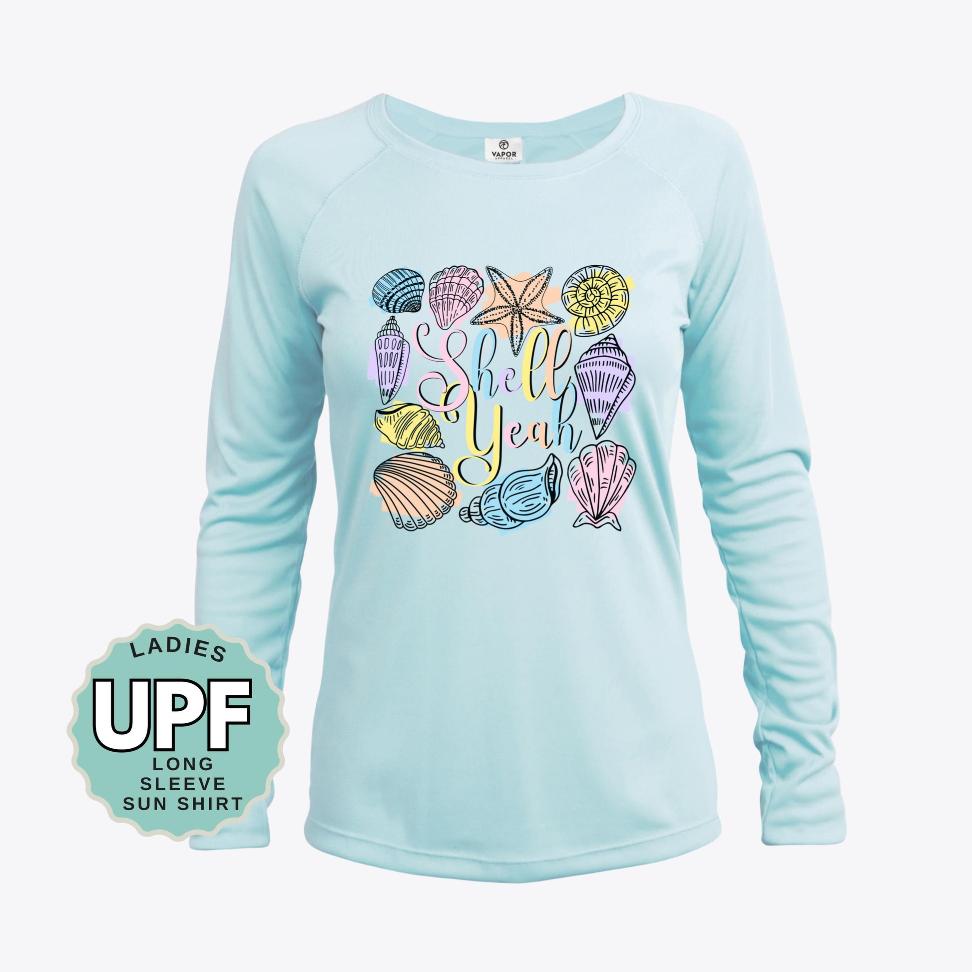 Shell Yeah Shelling Sun Shirt UPF 50, Sea Shell Collector Sun Shirt, Coastal Long Sleeve UV Protection