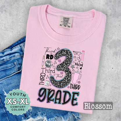 third grade girl shirt back to school outfit kids tee gift for 3rd grade girl elementary school shirt first day of school tee for girls