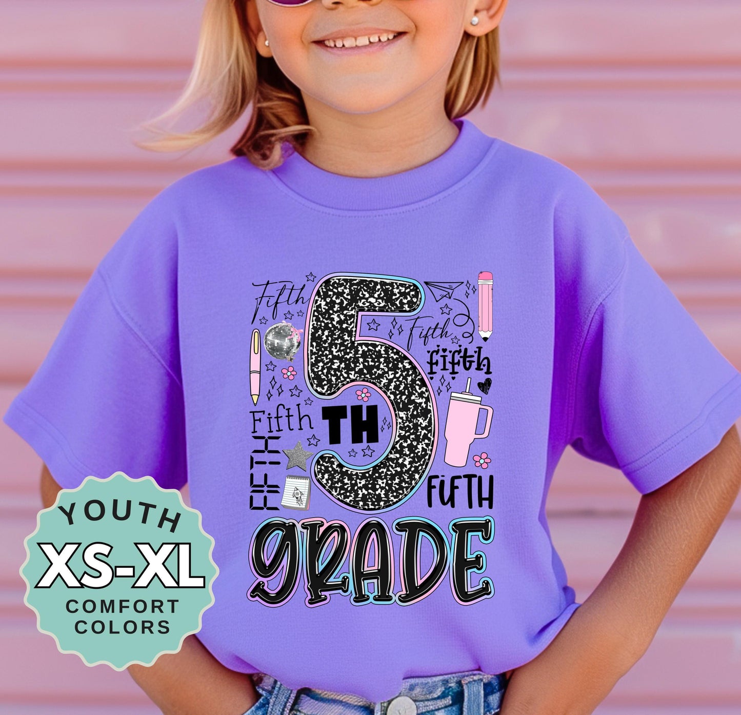 Fifth Grade Back to School Shirt: Youth Tee for Girls