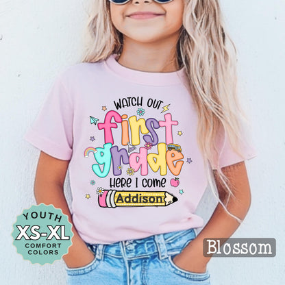 Personalized First Grade Back to School Shirt: Custom Name Tee