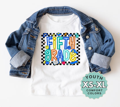 Fifth Grade Boys Back to School Shirt: Comfort Colors Cotton Tee