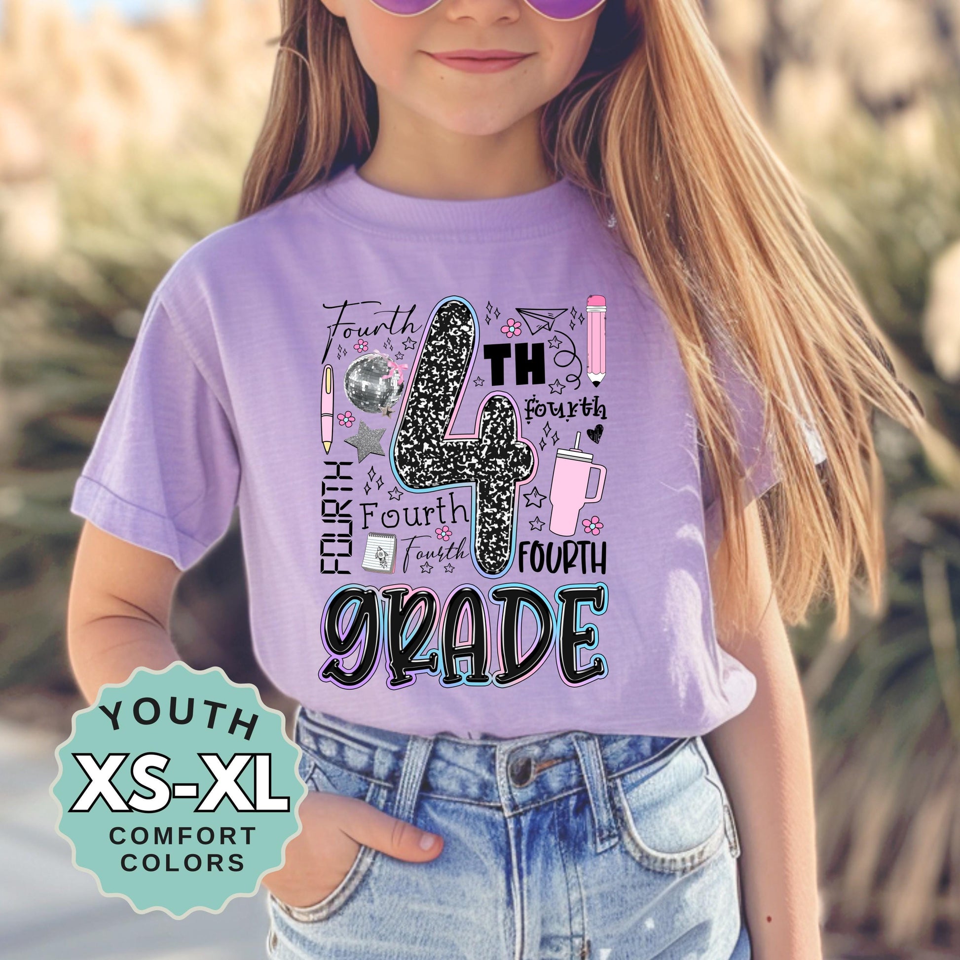 4th grade shirt for girls Comfort Colors youth tee fourth grade back to school outfit school photo tee meet the teacher girls school shirt