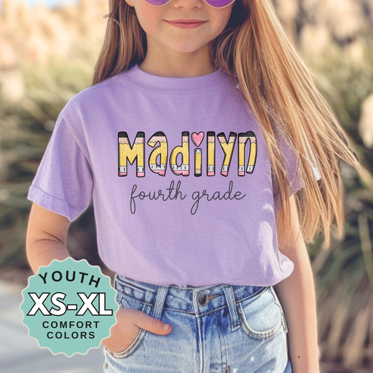 Personalized 4th Grade T-Shirt: Back to School Outfit for Girls