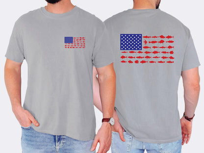 USA fishing flag shirt mens patriotic fishing shirt american flag fishing shirt lake life shirt fisherman gift
