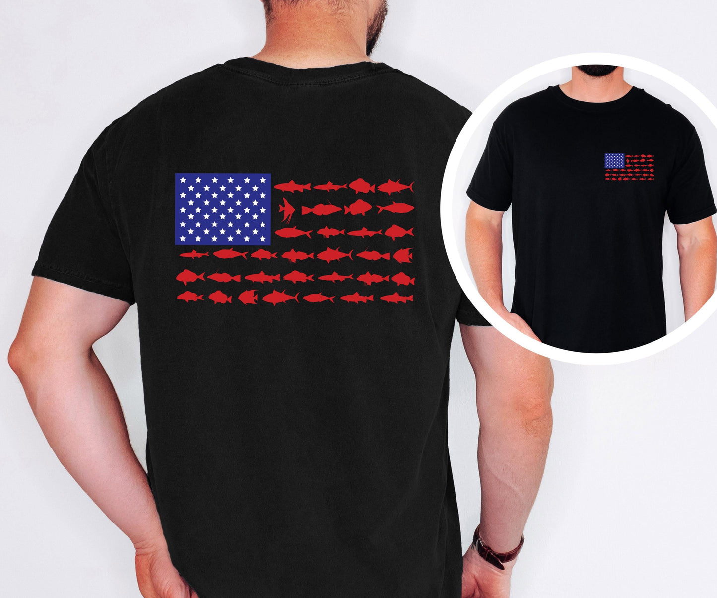 USA fishing flag shirt mens patriotic fishing shirt american flag fishing shirt lake life shirt fisherman gift