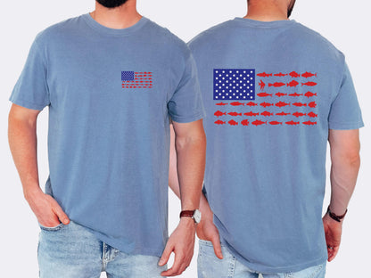 USA fishing flag shirt mens patriotic fishing shirt american flag fishing shirt lake life shirt fisherman gift