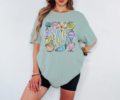 shell yeah shirt beach shirt summer shirt coastal shirt seashell shirt vacation shirt beach vacation shirt funny beach shirt