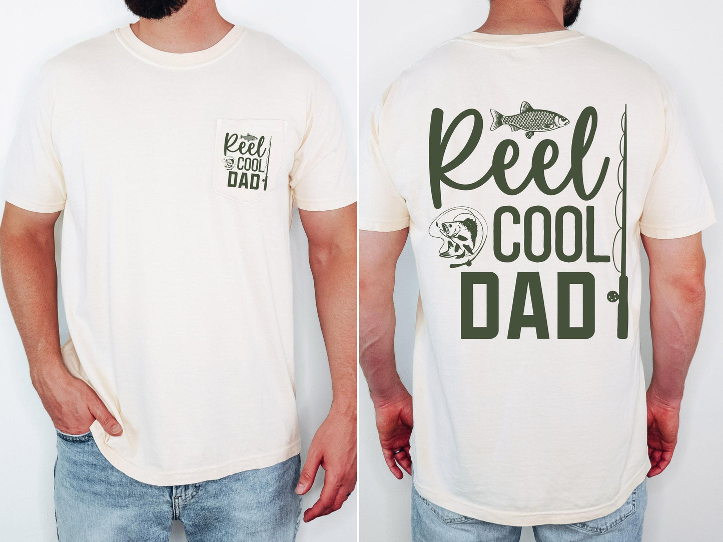 reel cool dad comfort colors pocket tee fishing tshirt funny dad shirt fathers day gift lake day top boat trip fisherman tee outdoor life