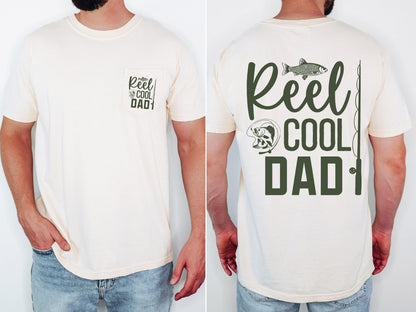 reel cool dad comfort colors pocket tee fishing tshirt funny dad shirt fathers day gift lake day top boat trip fisherman tee outdoor life