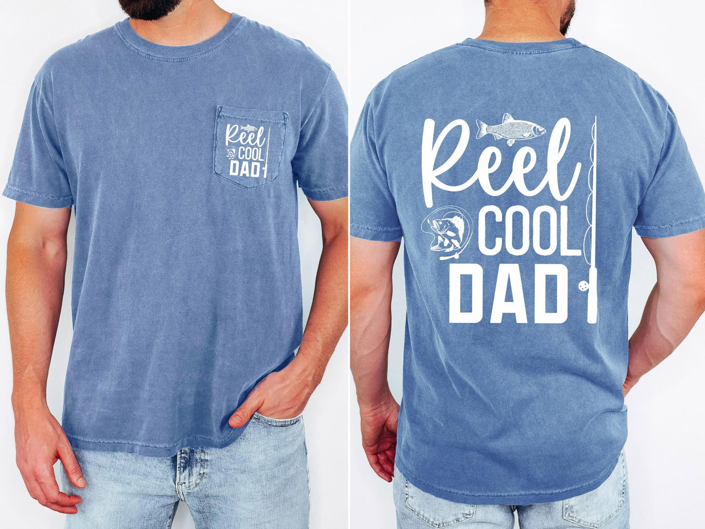 reel cool dad comfort colors pocket tee fishing tshirt funny dad shirt fathers day gift lake day top boat trip fisherman tee outdoor life