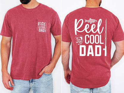 reel cool dad comfort colors pocket tee fishing tshirt funny dad shirt fathers day gift lake day top boat trip fisherman tee outdoor life