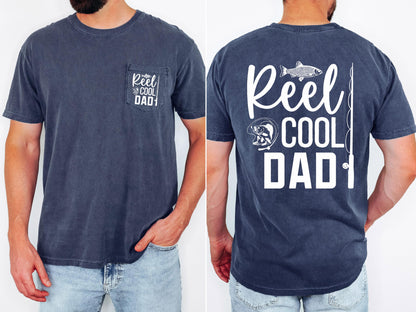 reel cool dad comfort colors pocket tee fishing tshirt funny dad shirt fathers day gift lake day top boat trip fisherman tee outdoor life