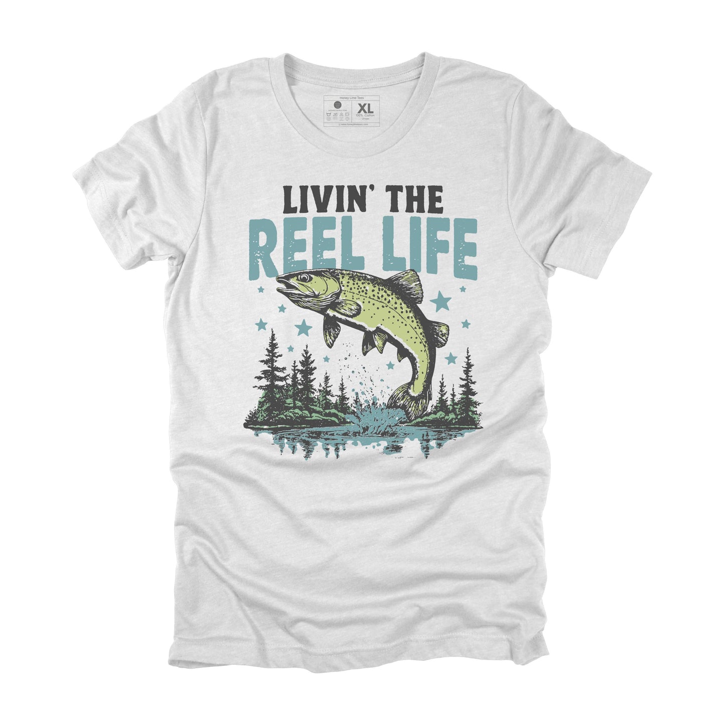 Livin the Reel Life Sarcastic Fishing T-shirt, Funny Fishing Gift for Men