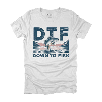 DTF Down to Fish Sarcastic Fishing T-shirt, Funny Fishing Gift for Men