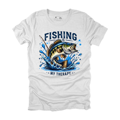 Fishing is My Therapy Sarcastic Fishing T-shirt, Funny Fishing Gift for Men