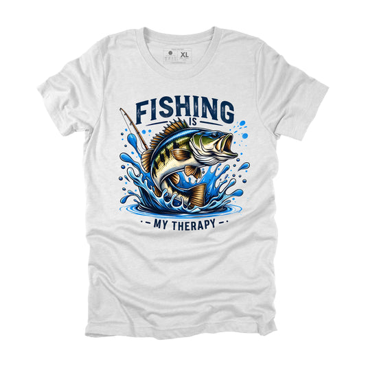 Fishing is My Therapy Sarcastic Fishing T-shirt, Funny Fishing Gift for Men