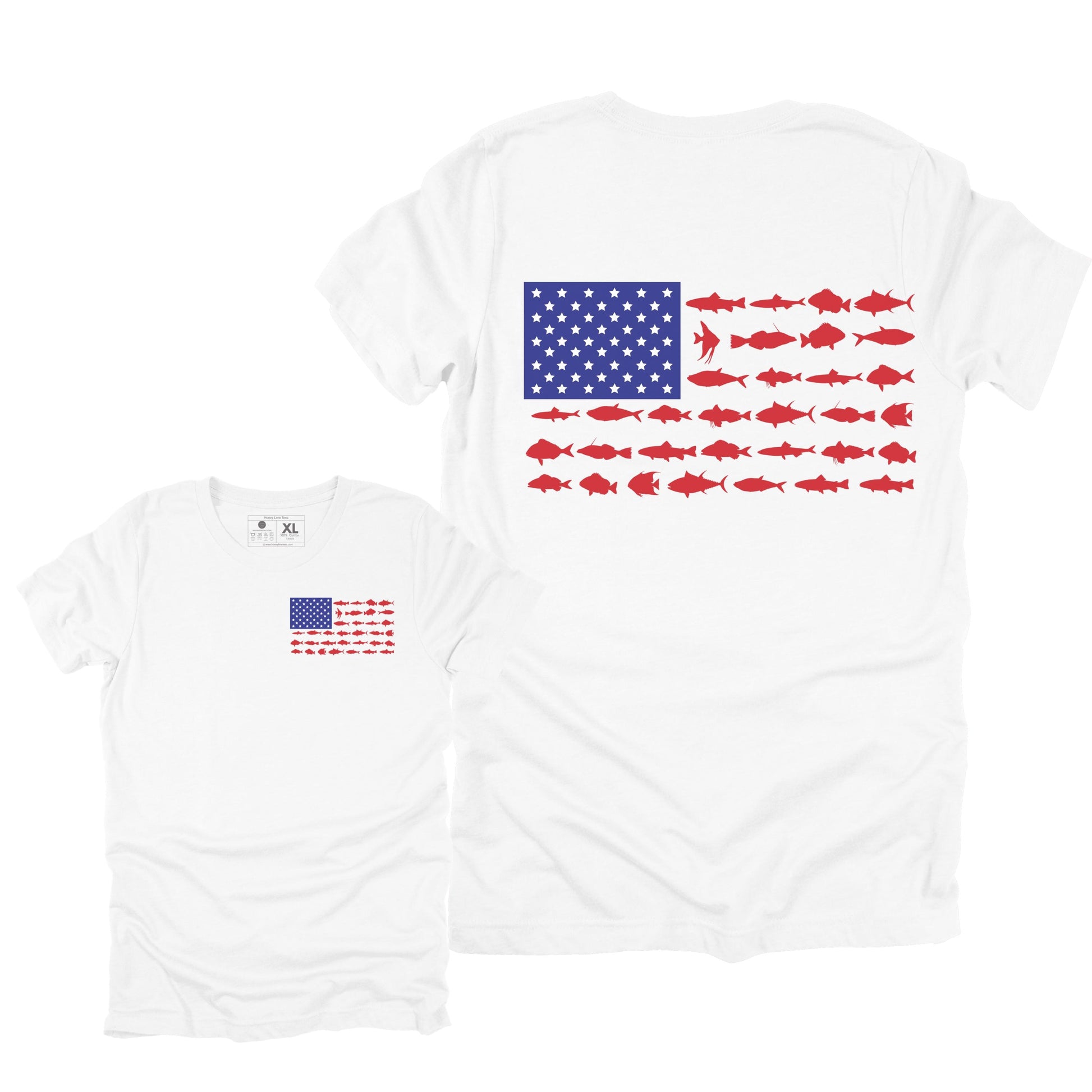 Fishing Flag Patriotic Fishing T-shirt, Funny Fishing Gift for Men