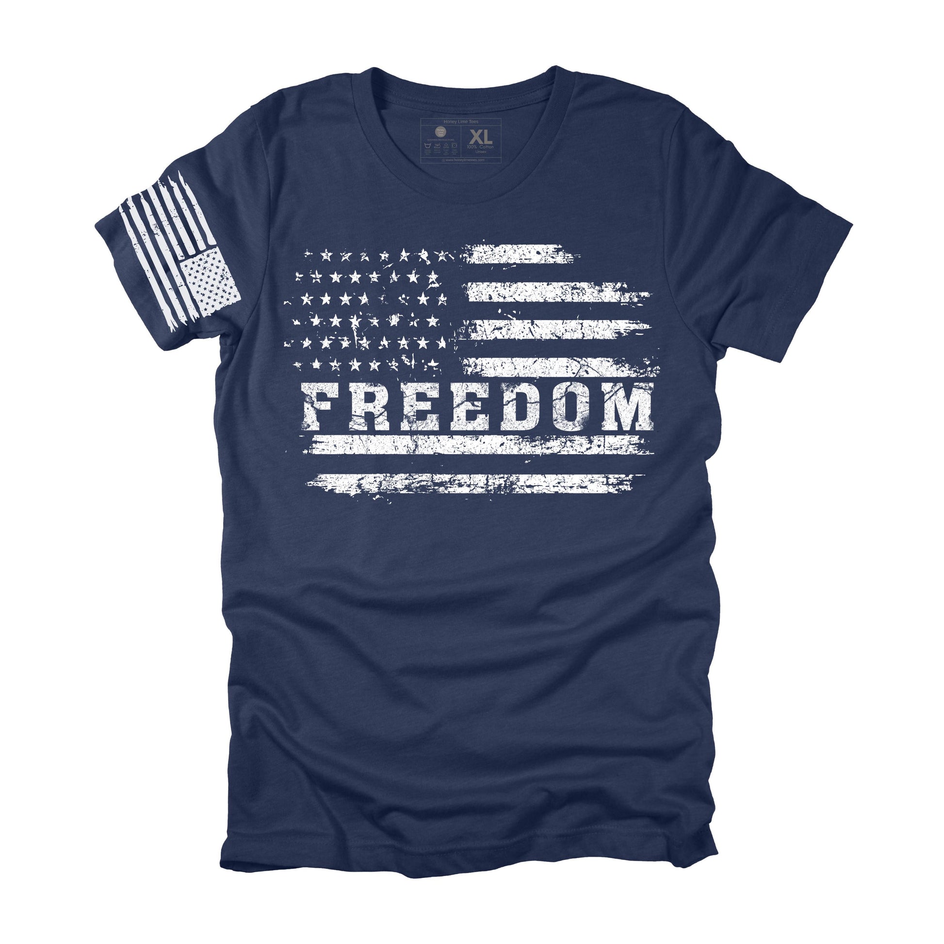USA Distressed Freedom Flag Men T Shirt Patriotic American Tee XS-3XL