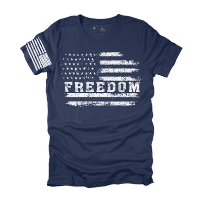 USA Distressed Freedom Flag Men T Shirt Patriotic American Tee XS-3XL